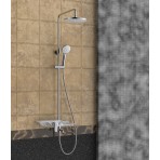 TROPIC Смеситель для ванны с верхней душевой лейкой Тропический дождь, с поворотным изливом 96 мм
